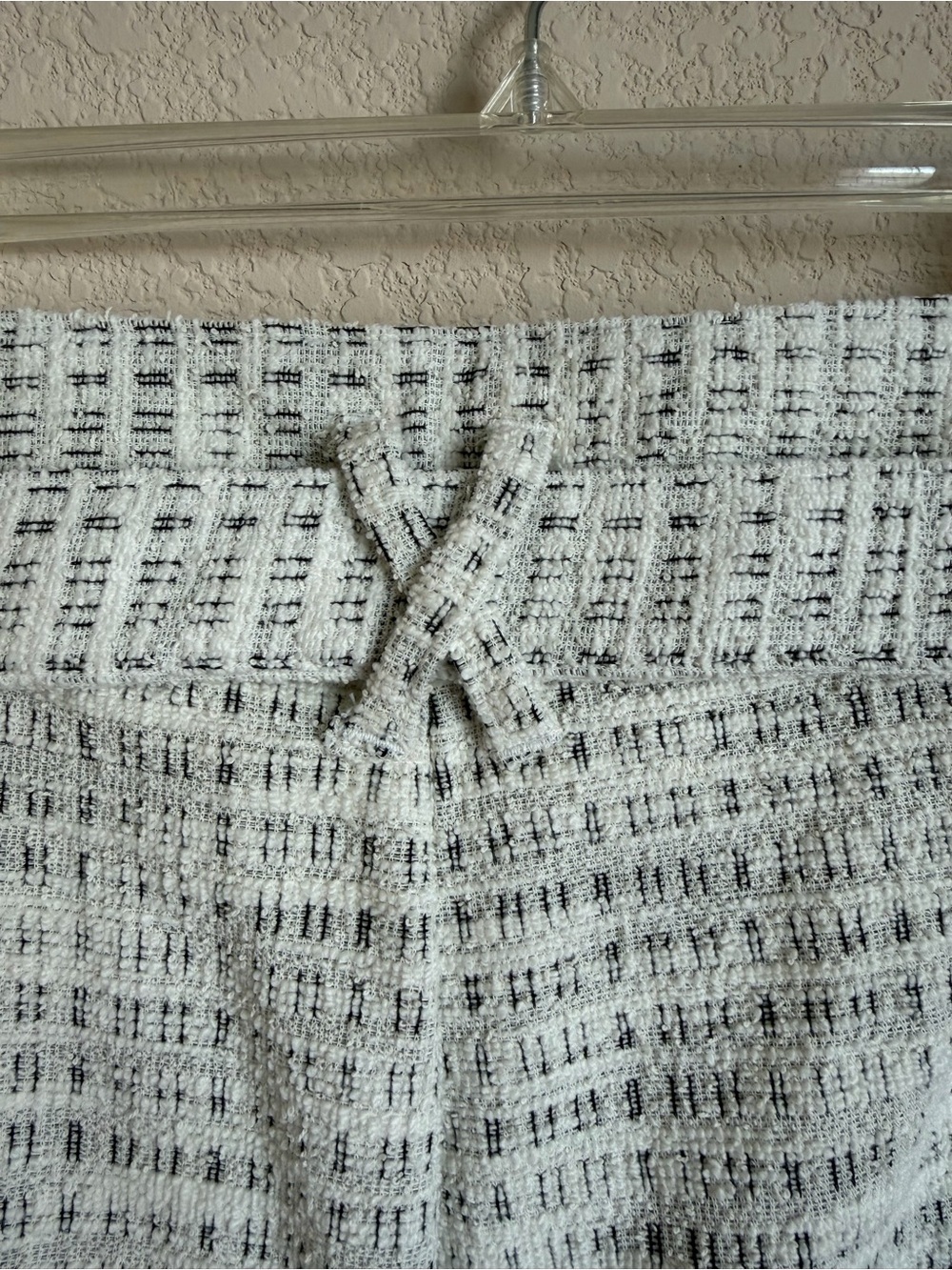 NWT Koko + Mason Ivory Black Tweed Paperbag Tie-Waist High Rise Shorts Size M - Picture 10 of 12